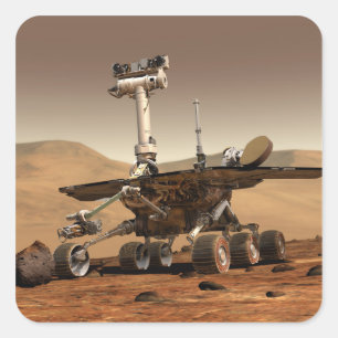 Künstlerische Endition von Mars Rover Quadratischer Aufkleber