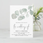 Künstlerische Eukalyptus-Hochzeit in Wasserfarbe Einladung (Stehend Vorderseite)