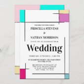 Künstlerische Farbblöcke Moderne Hochzeit Einladung (Vorne/Hinten)