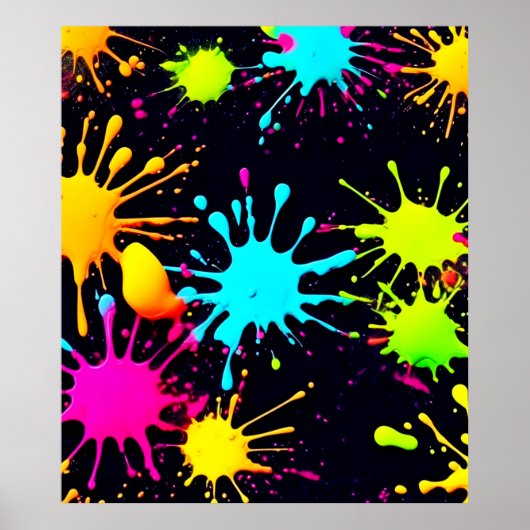 Künstlerische Farbburst mit treibender Farbe Poster (Vorne)