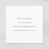 Künstlerische Farbe Quadratische Visitenkarte (Rückseite)