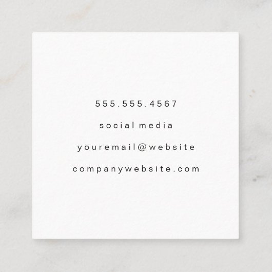 Künstlerische Farbe Quadratische Visitenkarte (Rückseite)