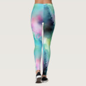 Künstlerische Farbenfrohe Aurora Borealis Lights Leggings (Rückseite)