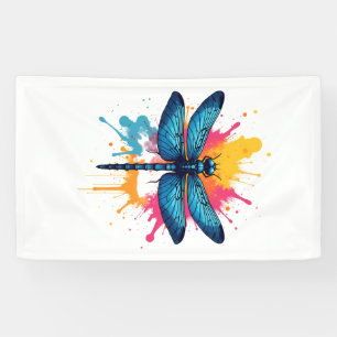 Künstlerische farbenfrohe Pop-Art bemalte Libelle Banner