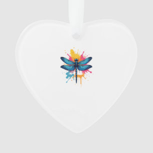 Künstlerische farbenfrohe Pop-Art bemalte Libelle Ornament