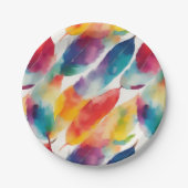 Künstlerische Farbenfrohe Regenbogenfarben Indiane Pappteller (Vorderseite)