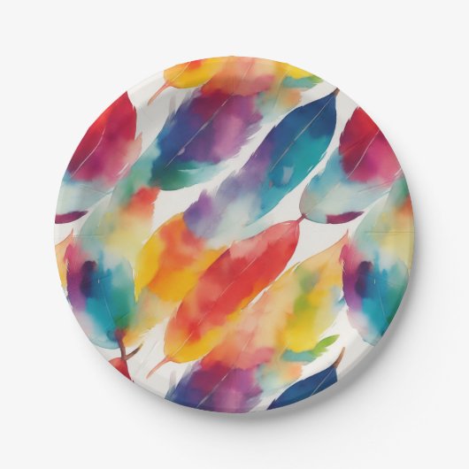 Künstlerische Farbenfrohe Regenbogenfarben Indiane Pappteller (Vorderseite)