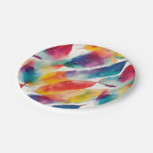 Künstlerische Farbenfrohe Regenbogenfarben Indiane Pappteller (Schrägansicht)