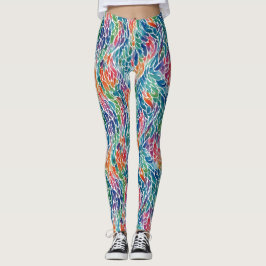 Künstlerische Farbenfrohe Regenbogenforelle Wasser Leggings