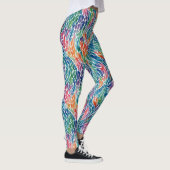Künstlerische Farbenfrohe Regenbogenforelle Wasser Leggings (Rechts)