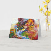 Künstlerische Farbkatzenkarte Karte (Gelbe Blume)