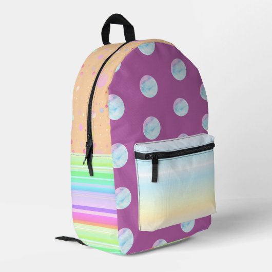 Künstlerische Farbmuster Bedruckter Rucksack (Rückseitige Ecke links)