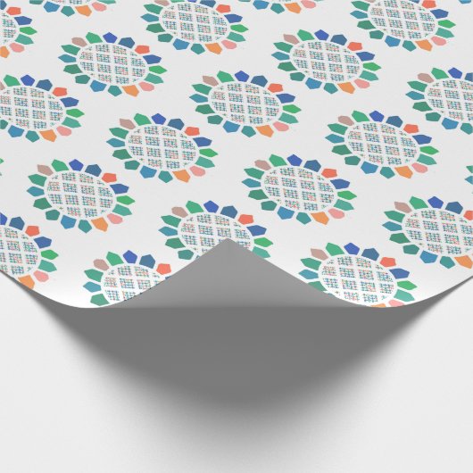 Künstlerische Farbsonnenblumen Geschenkpapier (Ecke)