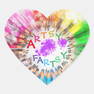Künstlerische Fartsch-Sticker Herz-Aufkleber