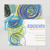 KÜNSTLERISCHE FARTSY Bar Bat Mitzvah Replik Karte (Vorne/Hinten)