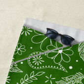 künstlerische Federdoodles Grüner Boho Volleyball Strandtuch (Beispiel)