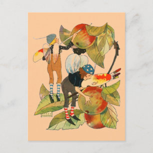 Künstlerische Feen Malerei Obst Postkarte