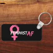 Künstlerische Feministin AF Rosa Frauensymbol Schlüsselanhänger (Vorderseite)
