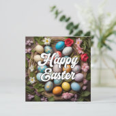 Künstlerische festliche Ostereierkollektion Karte (Stehend Vorderseite)