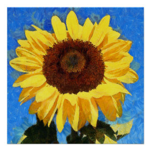 Künstlerische Fett- und Bright-Sonnenblume Poster