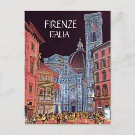 Künstlerische Firenze Italia Street Scene mit Duom Postkarte