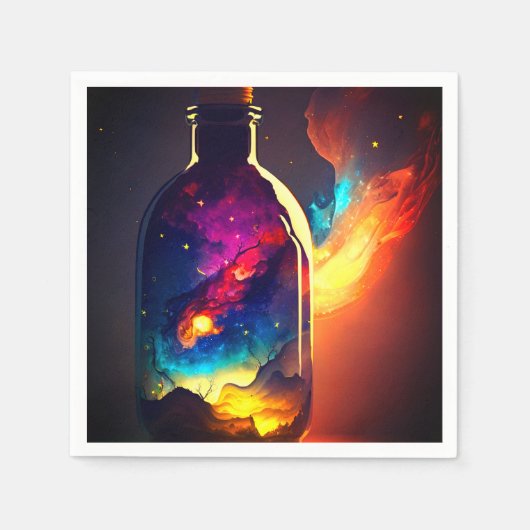 Künstlerische Flasche Serviette (Vorderseite)