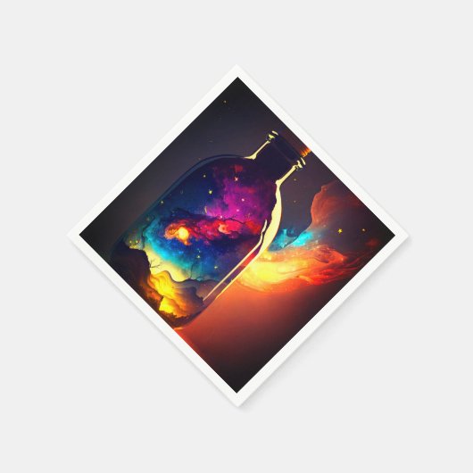 Künstlerische Flasche Serviette (Ecke)