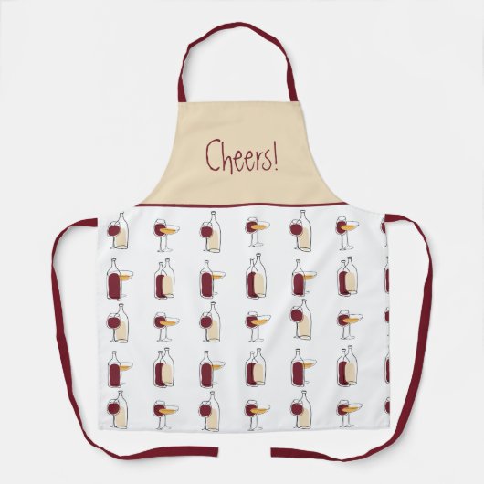 Künstlerische Flasche und Glasmuster Schürze (Vorderseite)