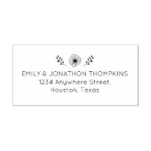 Künstlerische florale Blätter geben Namensadresse  Gummistempel (Prägung)