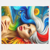 Künstlerische Frau Fleecedecke (Vorderseite (Horizontal))