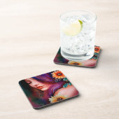 Künstlerische Frau Getränkeuntersetzer (Rechte Seite)