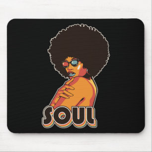 Künstlerische Frauen Funk Vintag 70er Kostüm Afro  Mousepad