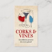 Künstlerische Freie Hand Weinbrille Visitenkarte (Vorderseite)