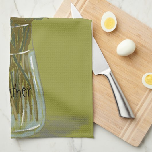 Künstlerische fröhliche Blume in Vase +Individuell Geschirrtuch (Viertel Falte)