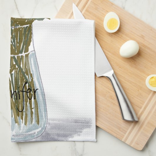 Künstlerische fröhliche Blume in Vase +Individuell Geschirrtuch (Viertel Falte)