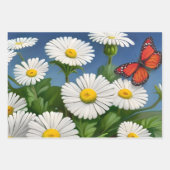 Künstlerische Fun Daisis und Schmetterlinge Geschenkpapier Set (Vorderseite 2)