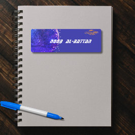 Künstlerische Galaxie mit fliegenden Untertassen Etiketten