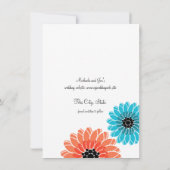 Künstlerische Gartenkoralle und Blau Save the Date (Rückseite)