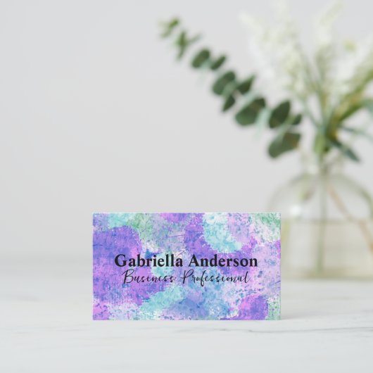 Künstlerische Gefärbte Krawatte - farbenfroher Hin Visitenkarte (Stehend Vorderseite)