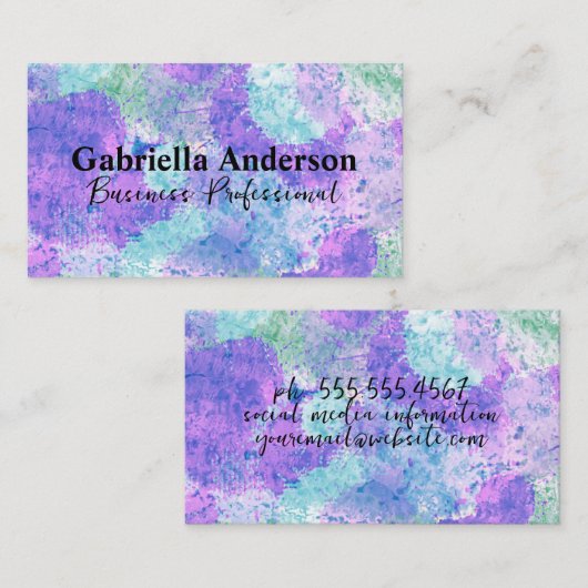 Künstlerische Gefärbte Krawatte - farbenfroher Hin Visitenkarte (Vorne/Hinten)