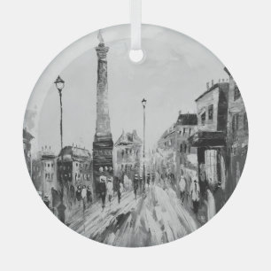 Künstlerische Gemälde in Schwarz und Weiß. Ornament Aus Glas