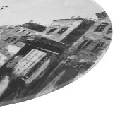 Künstlerische Gemälde in Schwarz und Weiß. Schneidebrett (Ecke)