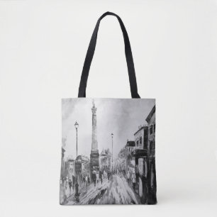 Künstlerische Gemälde in Schwarz und Weiß. Tasche