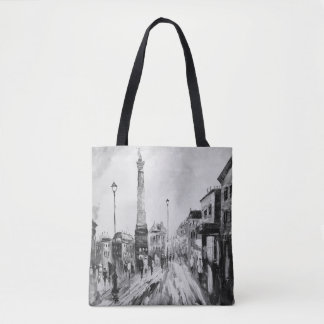 Künstlerische Gemälde in Schwarz und Weiß. Tasche