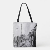 Künstlerische Gemälde in Schwarz und Weiß. Tasche (Rückseite)