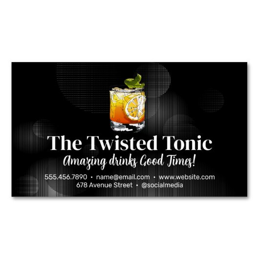 Künstlerische gemischte Cocktailgetränke Magnetische Visitenkarte (Vorderseite)