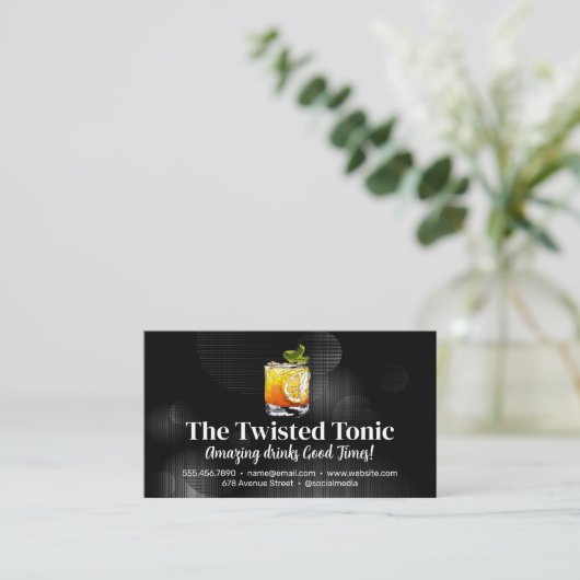 Künstlerische gemischte Cocktailgetränke Visitenkarte (Stehend Vorderseite)