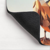 Künstlerische geometrische Abbildung einer Eule Bl Mousepad (Ecke)