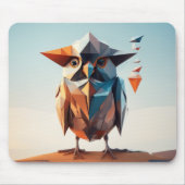 Künstlerische geometrische Abbildung einer Eule Bl Mousepad (Vorne)