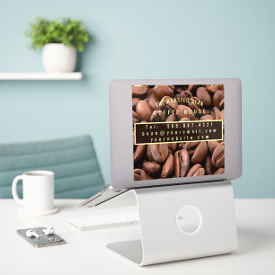 Künstlerische geröstete Kaffeebohnen Visitenkarte Aufkleber